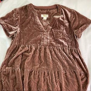 Maeve by Anthropologie brown velvet dress